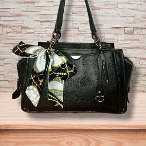 Coach Dreamer Black Leather Handbag W Scarf LIKE NEW